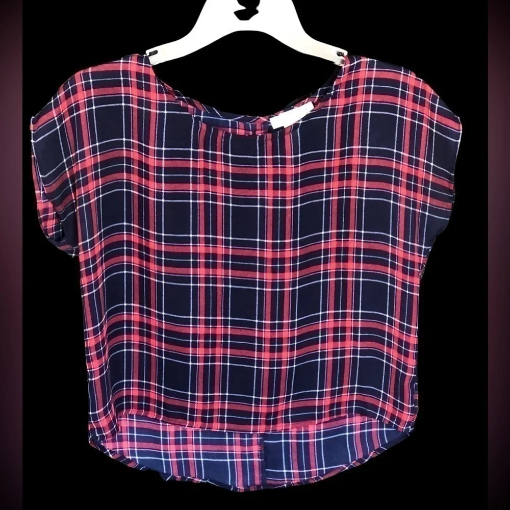 Red And Blue Plaid Blouse From A’gaci Size Small